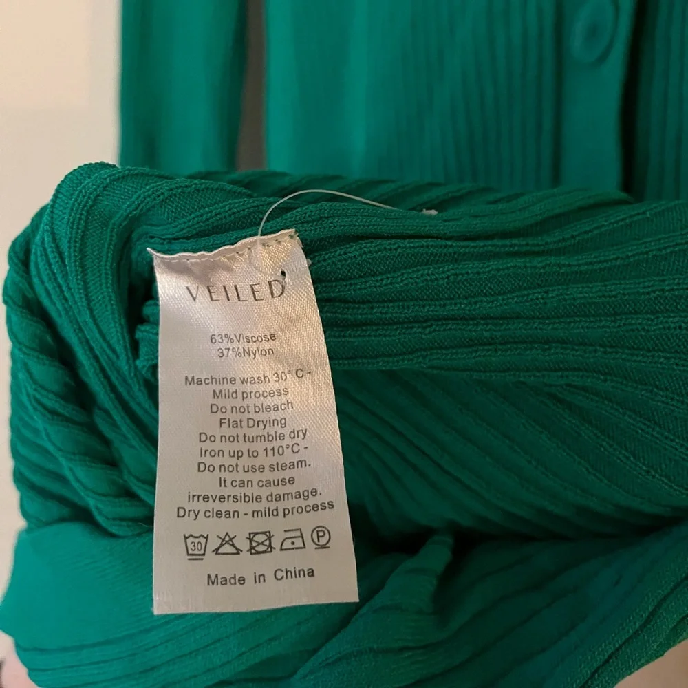 Green Button Down Ribbed Shirt - Picture 3 of 7
